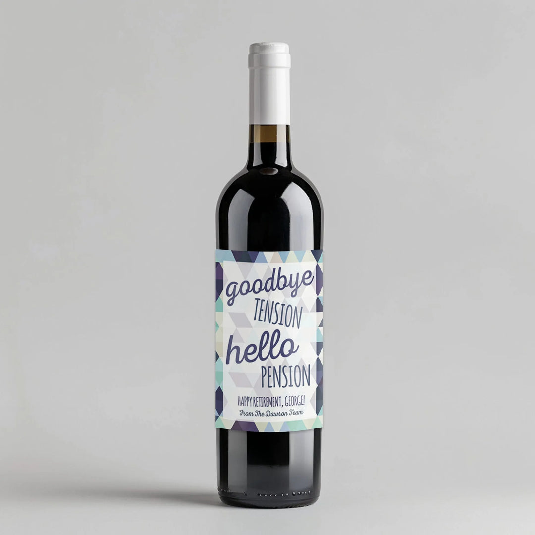 Goodbye Tension Wine Label - iCustomLabel