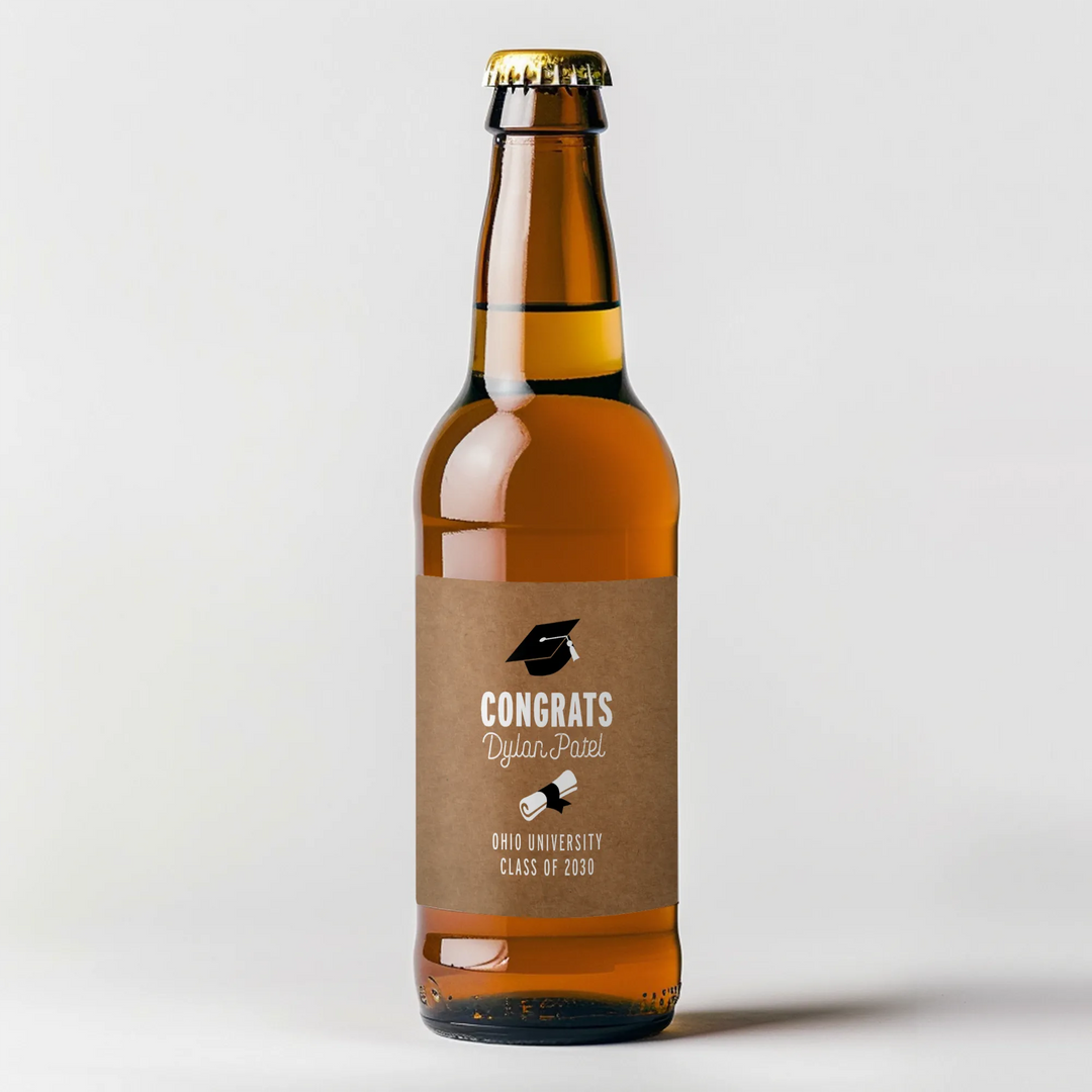 Grad Cap Graduation Beer Label - iCustomLabel