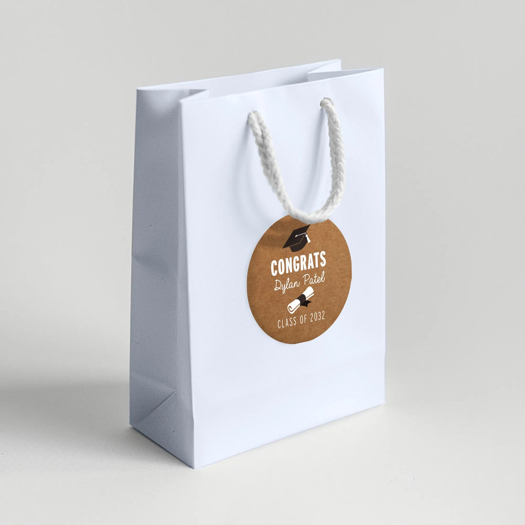 Grad Cap Graduation Favor Labels - iCustomLabel