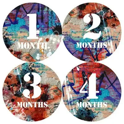 Grafitti Baby Month Stickers - iCustomLabel