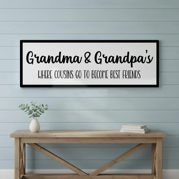 Grandparents Cousins Wood Sign