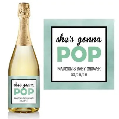 Green Pop Champagne Label - iCustomLabel