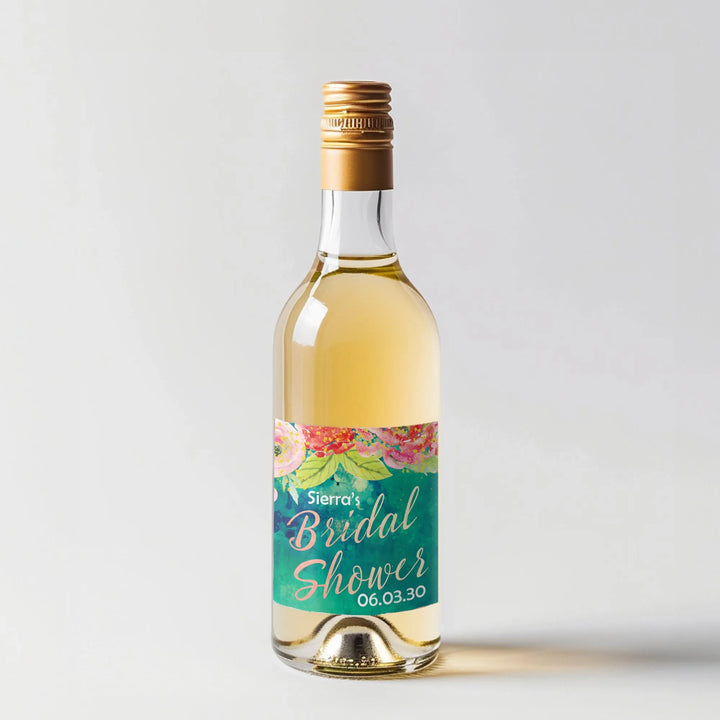 Green Watercolor Mini Wine Label - iCustomLabel