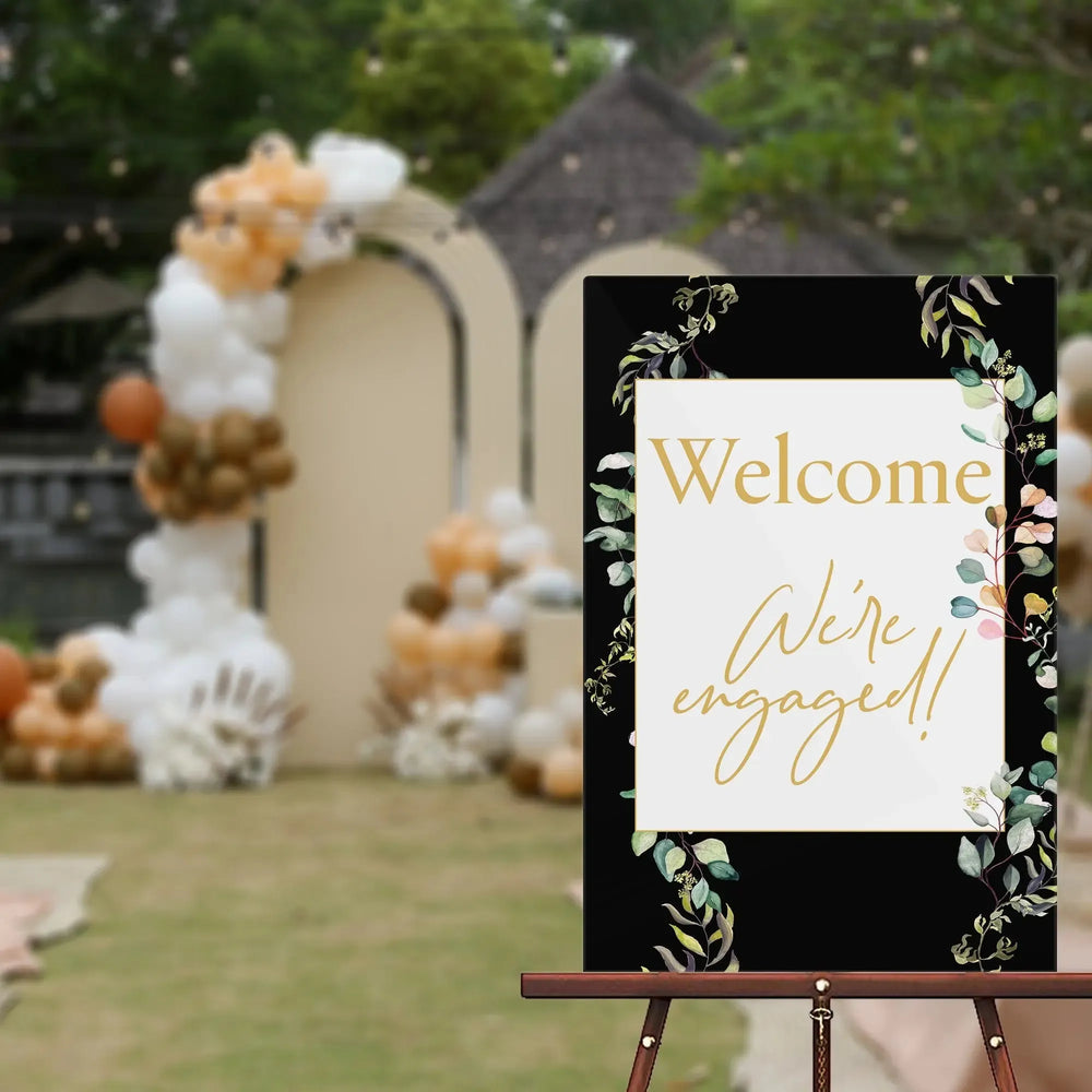 Greenery Engaged Welcome Sign - iCustomLabel