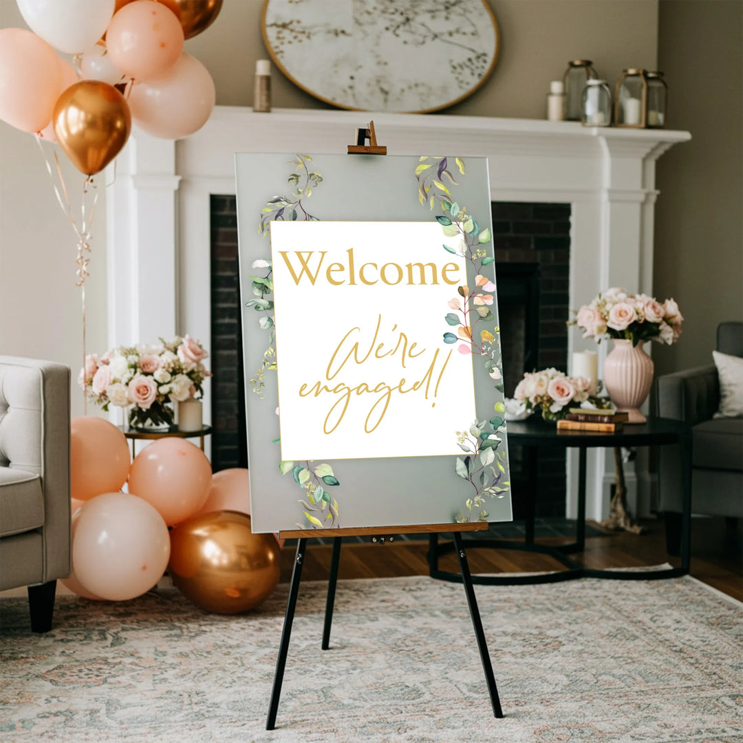 Greenery Engaged Welcome Sign - iCustomLabel