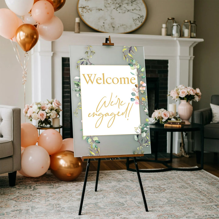 Greenery Engaged Welcome Sign - iCustomLabel