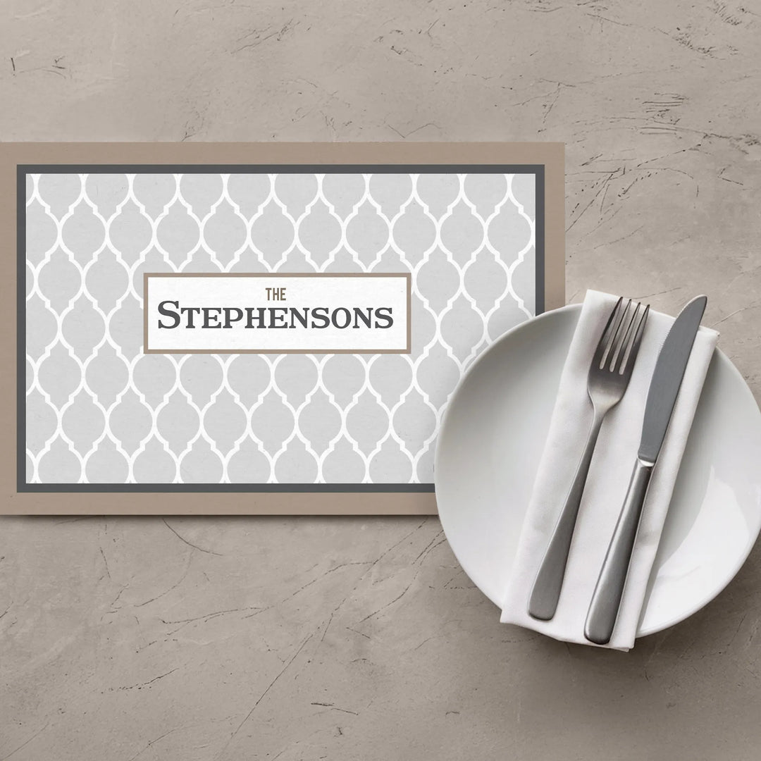 Greige Placemats - iCustomLabel