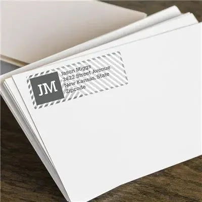 Grey Stripes Address Label - iCustomLabel