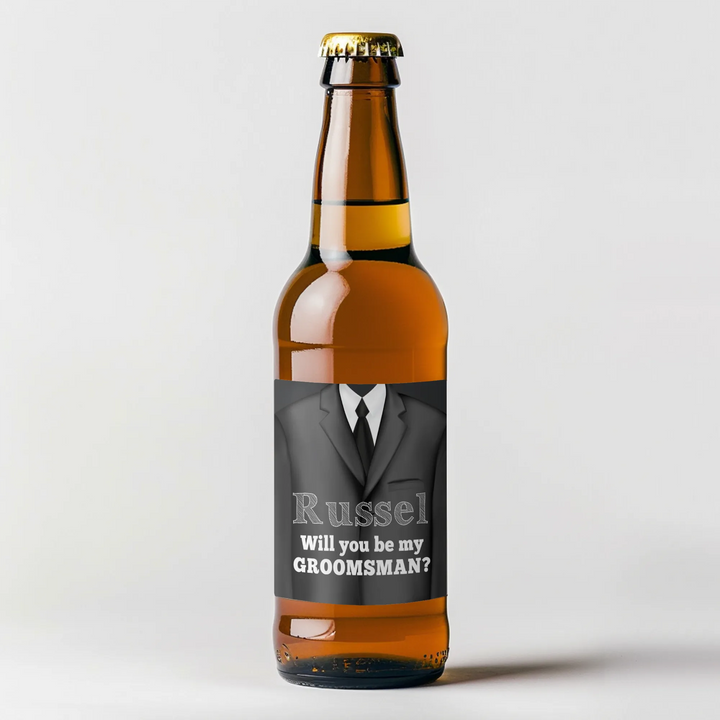 Groomsman Tux Beer Label - iCustomLabel