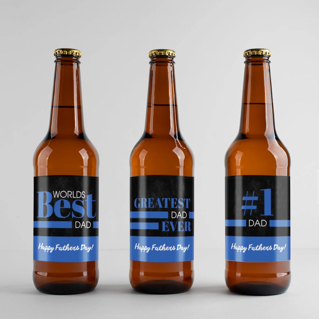 Grunge Father's Day Beer Label Set - iCustomLabel