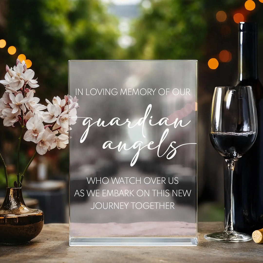 Guardian Angels Memorial Wedding Table Sign - iCustomLabel