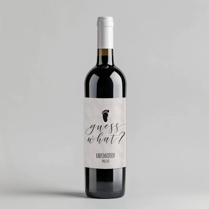 Guess What Pregnancy Wine Label - iCustomLabel