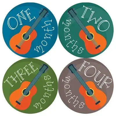 Guitar Boy Baby Month Stickers - iCustomLabel