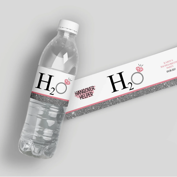 H2O Hangover Water Bottle Labels