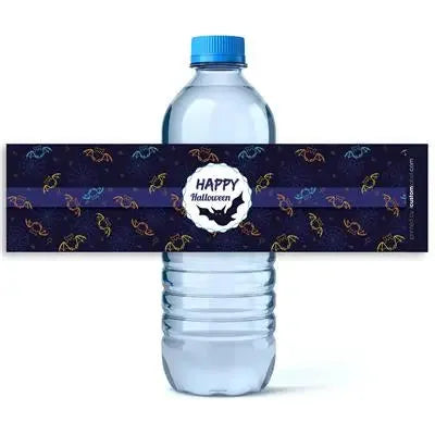 Halloween Bats Water Bottle Labels - iCustomLabel