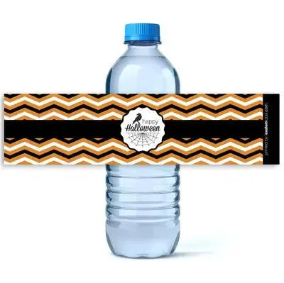 Halloween Chevron Water Bottle Labels - iCustomLabel