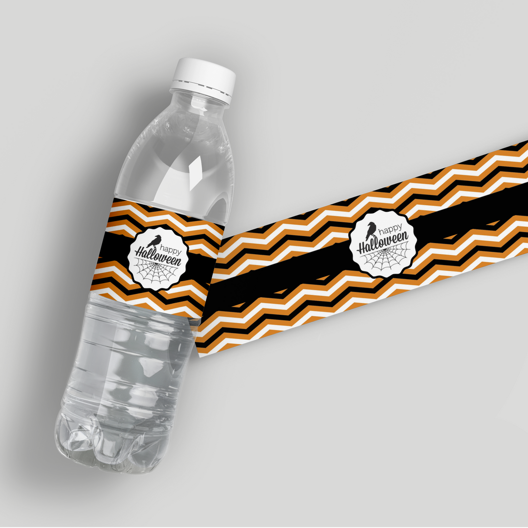 Halloween Chevron Water Bottle Labels
