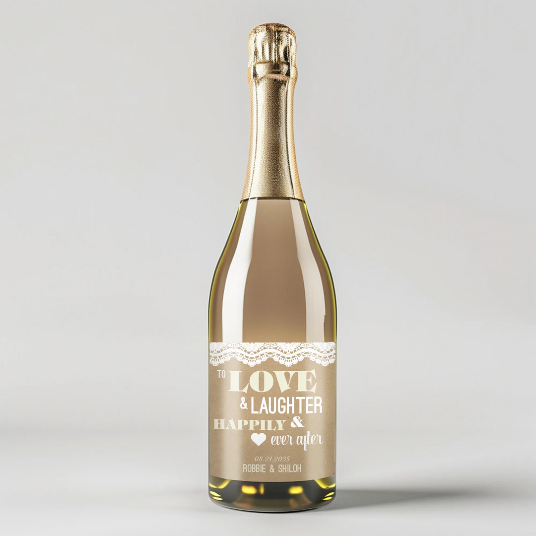 Happily Ever After Champagne Label - iCustomLabel