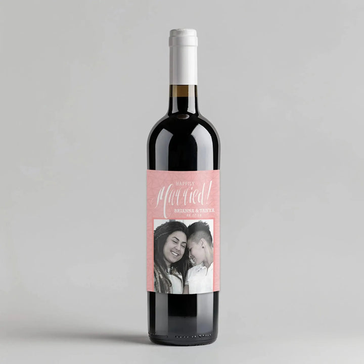 Happily Married Wine Label - iCustomLabel