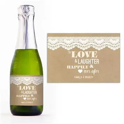 Happily Mini Champagne Split Label - iCustomLabel