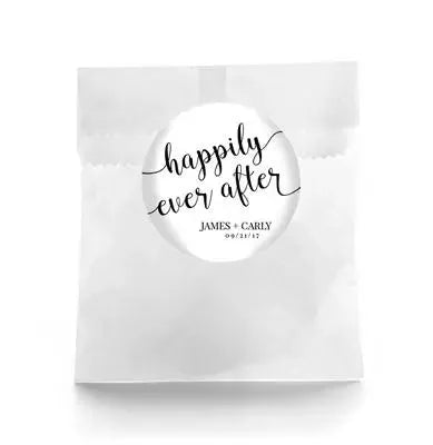 Happily Wedding Favor Labels - iCustomLabel