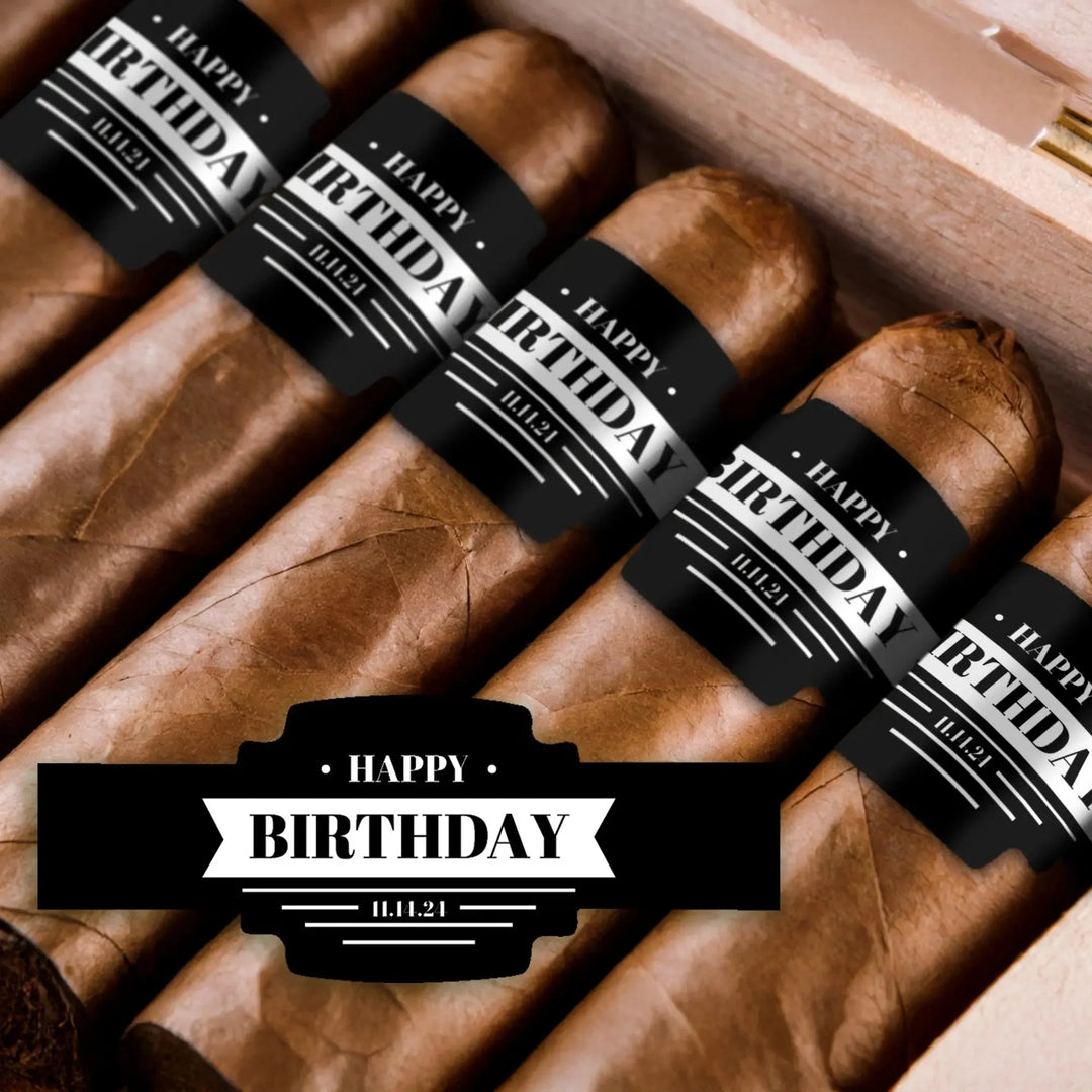 Happy Birthday Cigar Labels - iCustomLabel