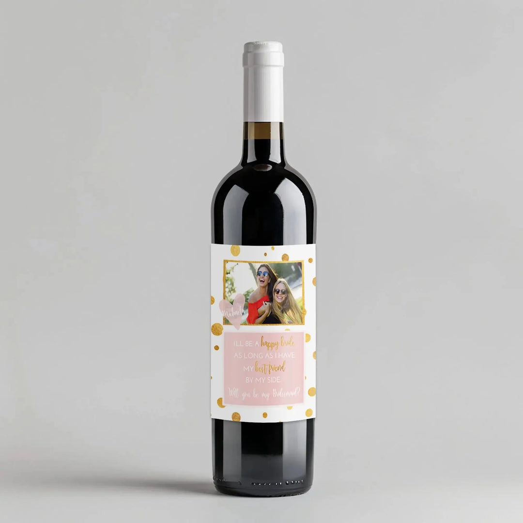 Happy Bride Bridesmaid Wine Label - iCustomLabel