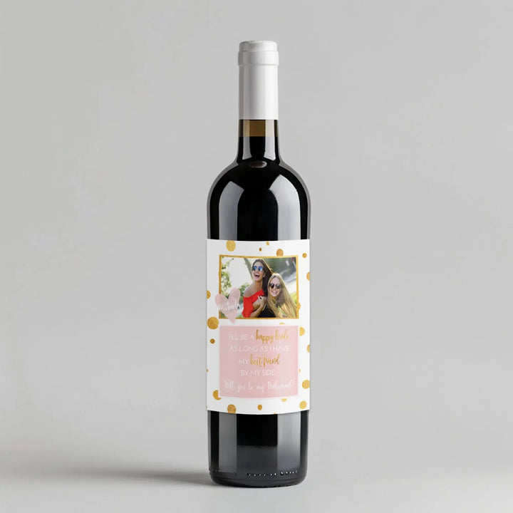 Happy Bride Bridesmaid Wine Label - iCustomLabel