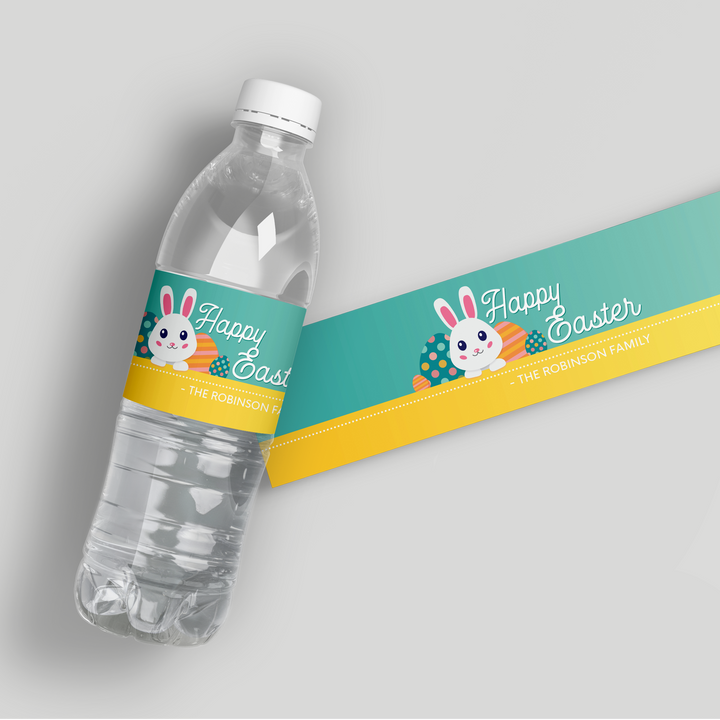 Happy Easter Bunny Water Bottle Labels