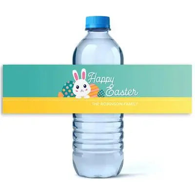 Happy Easter Bunny Water Bottle Labels - iCustomLabel