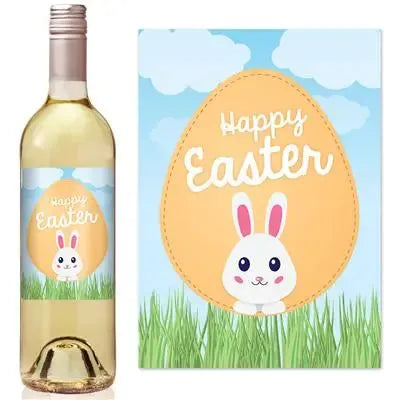 Happy Easter Bunny Wine Label - iCustomLabel