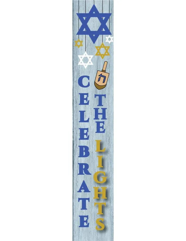 Happy Hanukkah Porch Leaner Welcome Sign - iCustomLabel