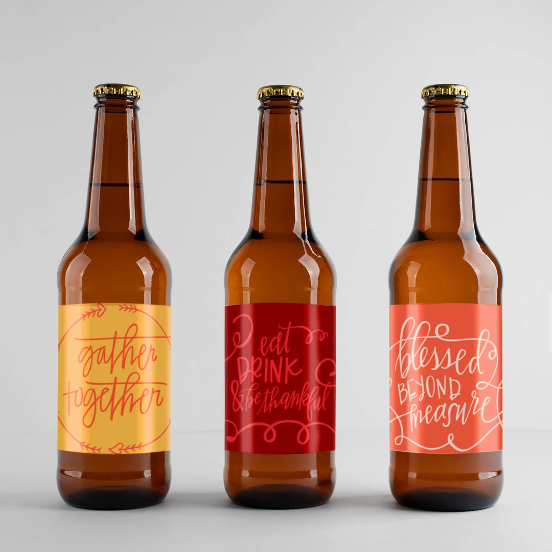 Happy Thanksgiving Beer Label Set - iCustomLabel