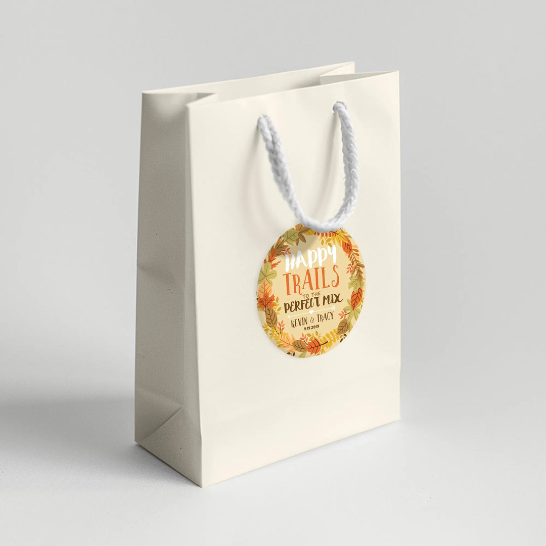 Happy Trails Autumn Wedding Favor Labels - iCustomLabel