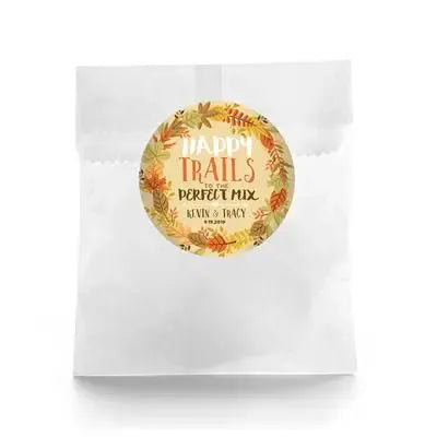 Happy Trails Autumn Wedding Favor Labels - iCustomLabel