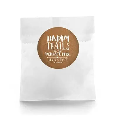 Happy Trails Paper Wedding Favor Labels - iCustomLabel