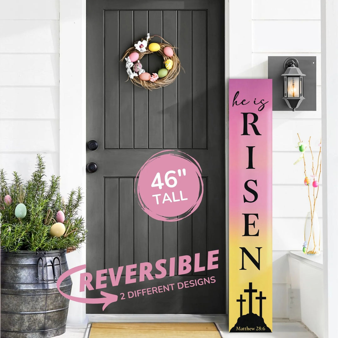 He Is Risen Porch Sign - iCustomLabel