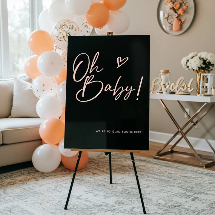 Heart Oh Baby Shower Sign - iCustomLabel