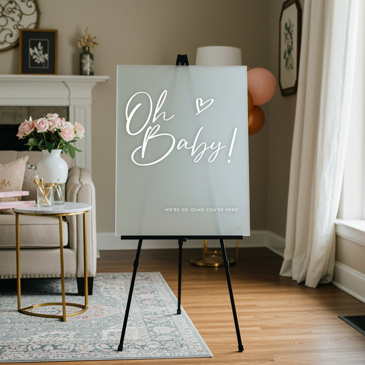 Heart Oh Baby Shower Sign - iCustomLabel