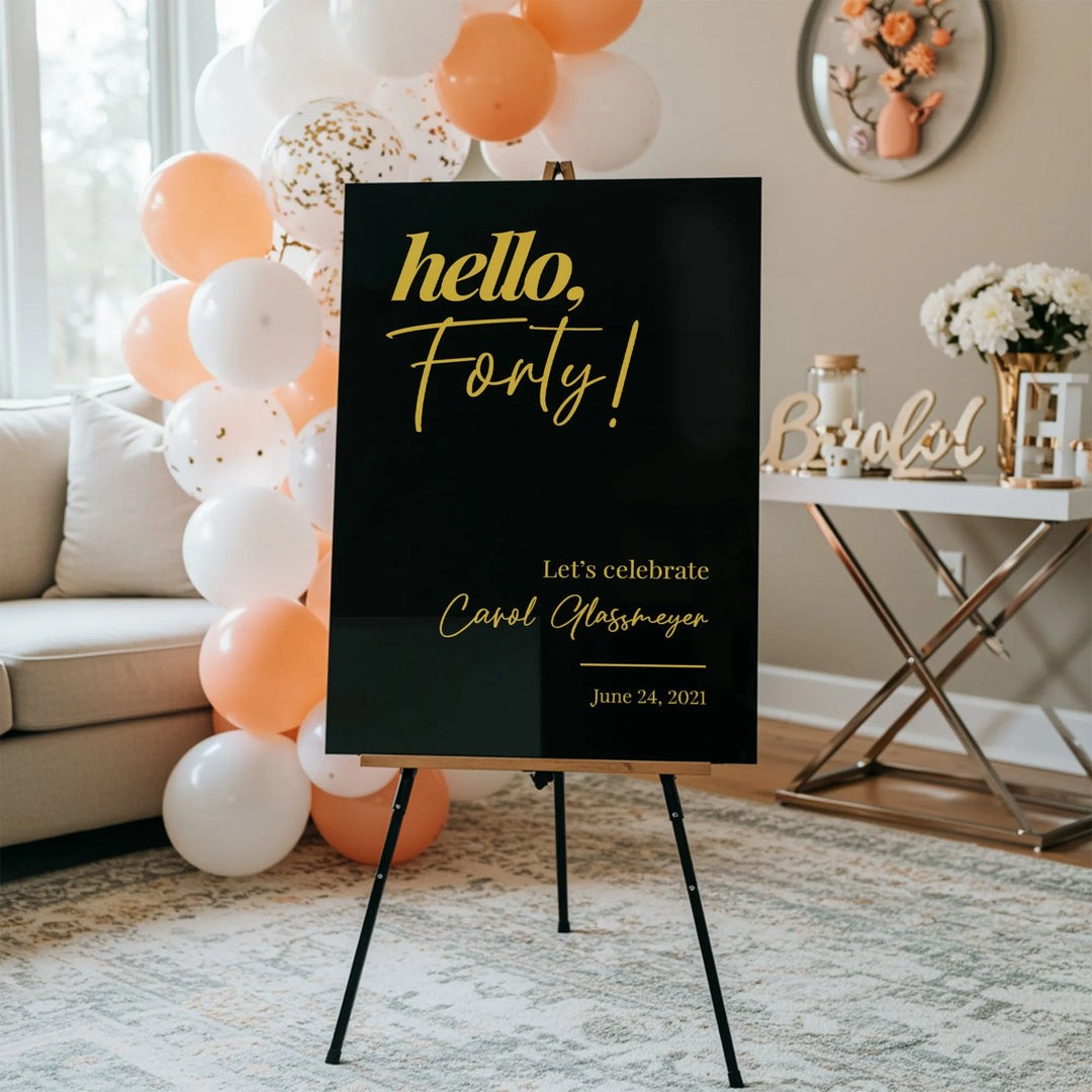 Hello Age Birthday Sign - iCustomLabel