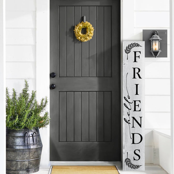 Hello Friends Porch Leaner Welcome Sign - iCustomLabel