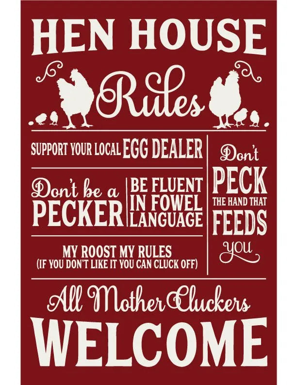 Hen House Rules Outdoor Sign - iCustomLabel