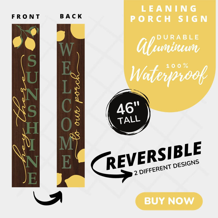 Hey There Sunshine Porch Leaner Welcome Sign - iCustomLabel