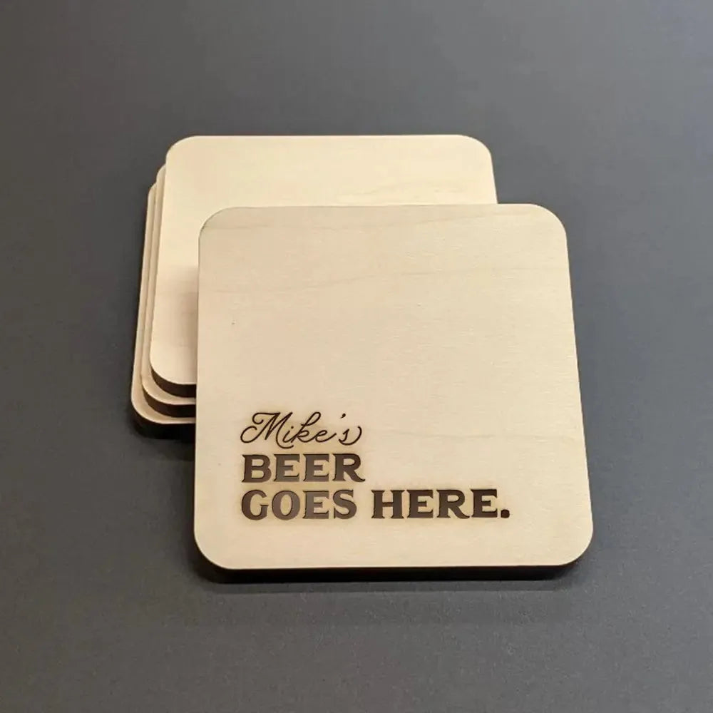 His Drink Goes Here Wood Coasters - iCustomLabel