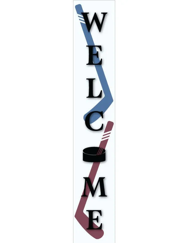 Hockey Home Porch Leaner Welcome Sign - iCustomLabel
