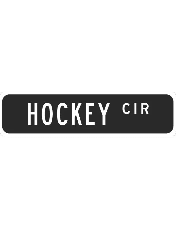 Hockey Street Sign Metal Sign - iCustomLabel