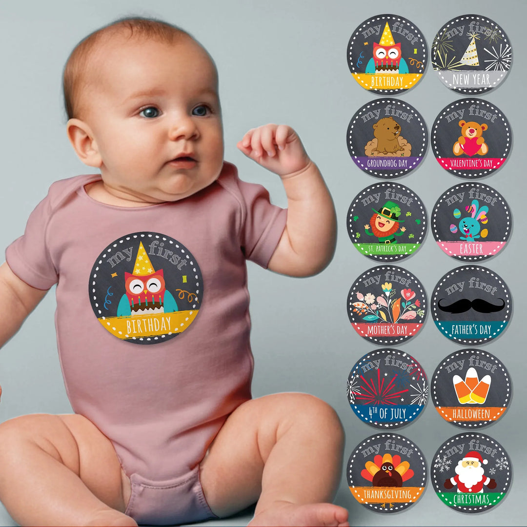 Holiday Firsts Baby Month Stickers - iCustomLabel