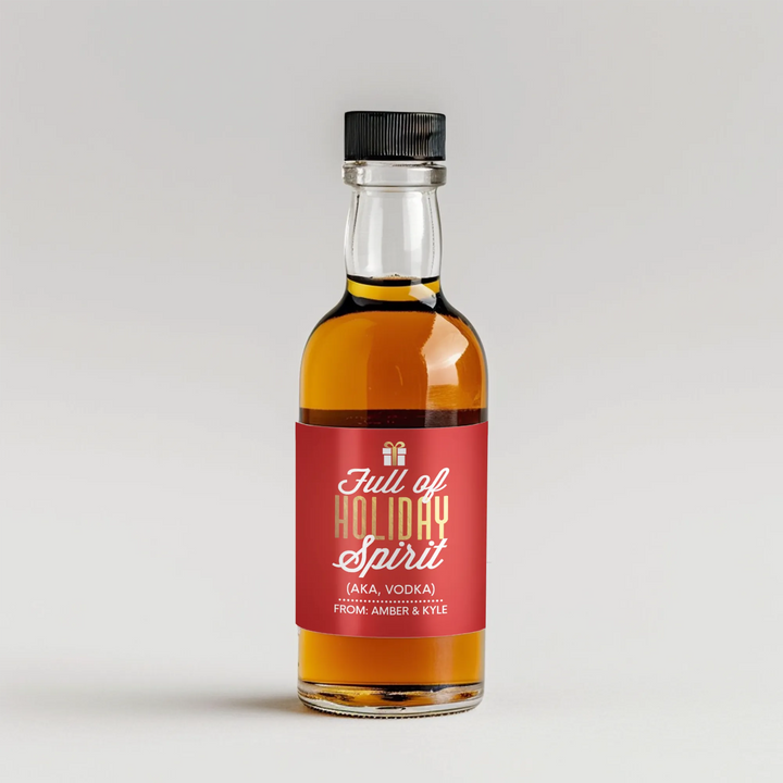 Holiday Spirit Mini Liquor Label - iCustomLabel