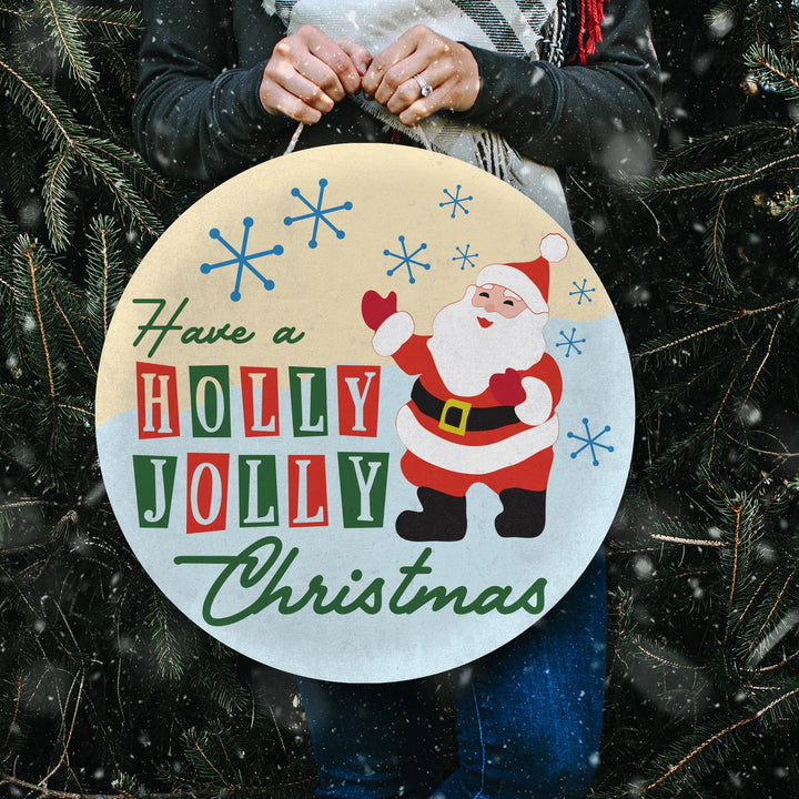 Holly Jolly Santa Christmas Door Decorations - iCustomLabel