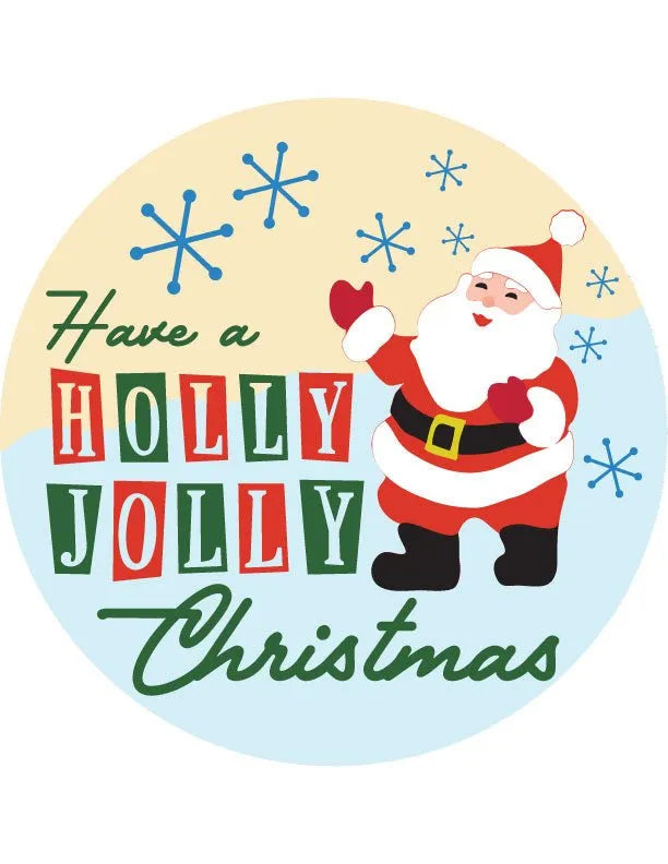 Holly Jolly Santa Christmas Door Decorations - iCustomLabel